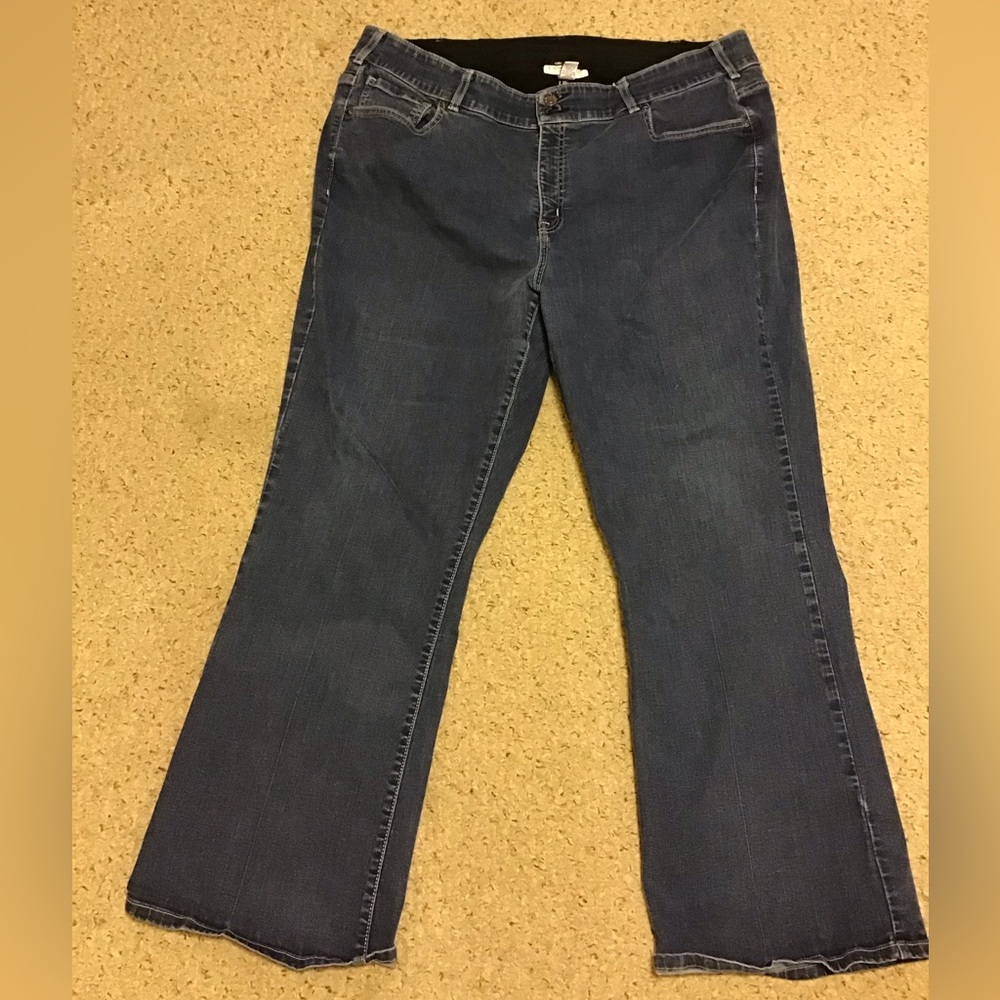 LANE BRYANT WOMENS SZ 26 WIDE LEG JEANS GUC STRETCH PLUS SIZE 31 IN INSEAM